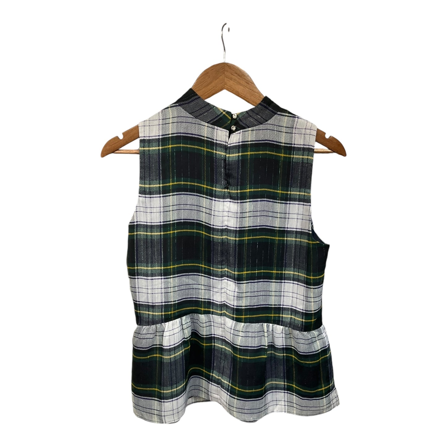 Top Sleeveless By J. Crew In Plaid Pattern, Size: S