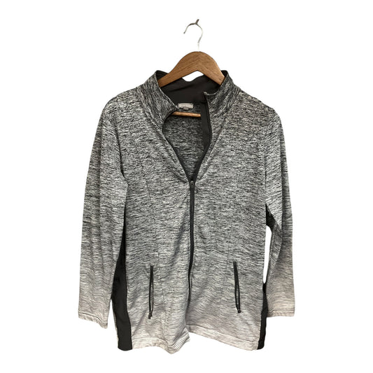 Athletic Jacket By Chicos In Black & White, Size: Xl