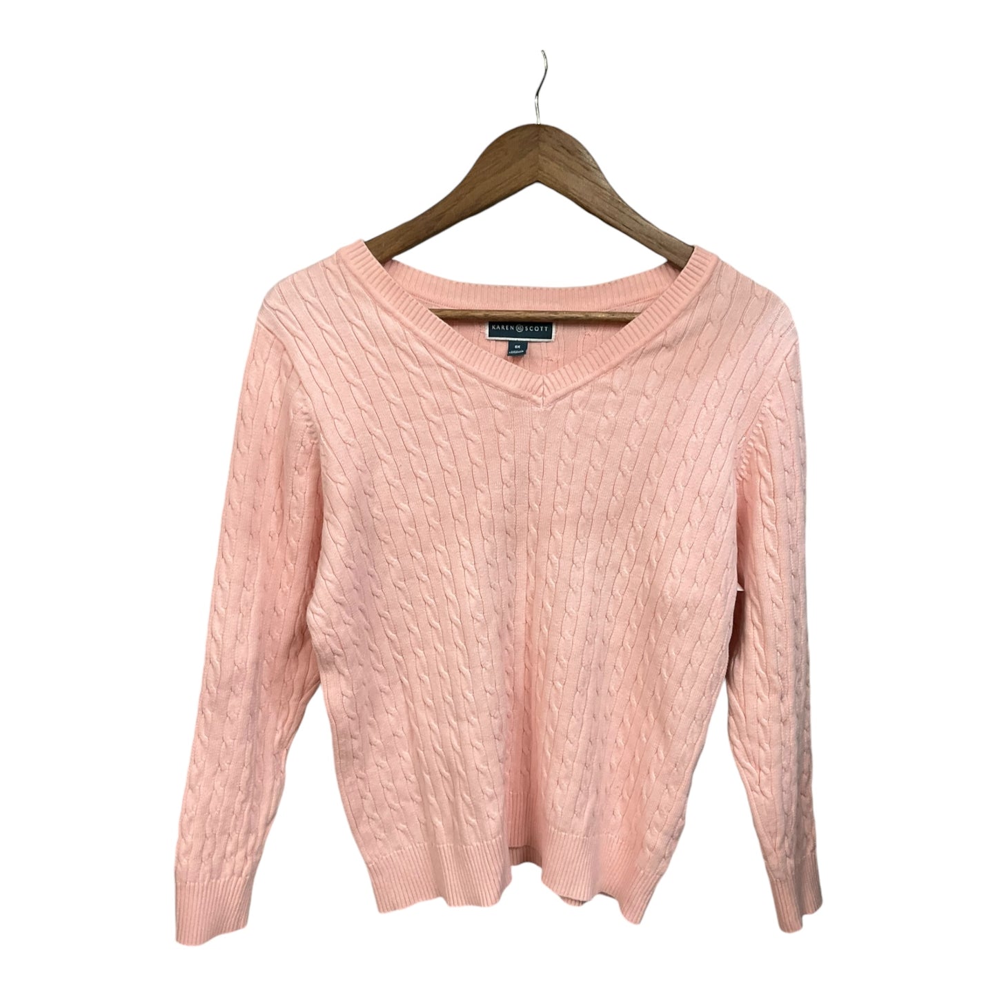 Sweater By Karen Scott In Pink, Size: Xl