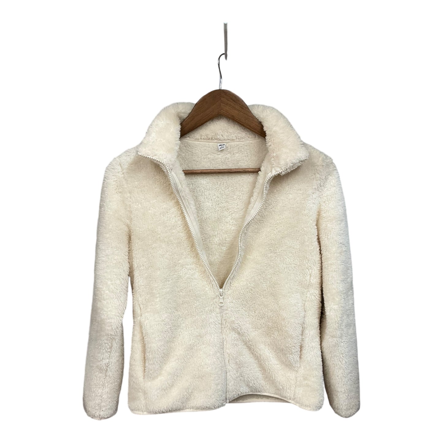 Jacket Fleece By Uniqlo In Cream, Size: M