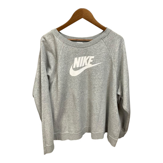 Athletic Sweatshirt Crewneck By Nike Apparel In Grey, Size: 2x