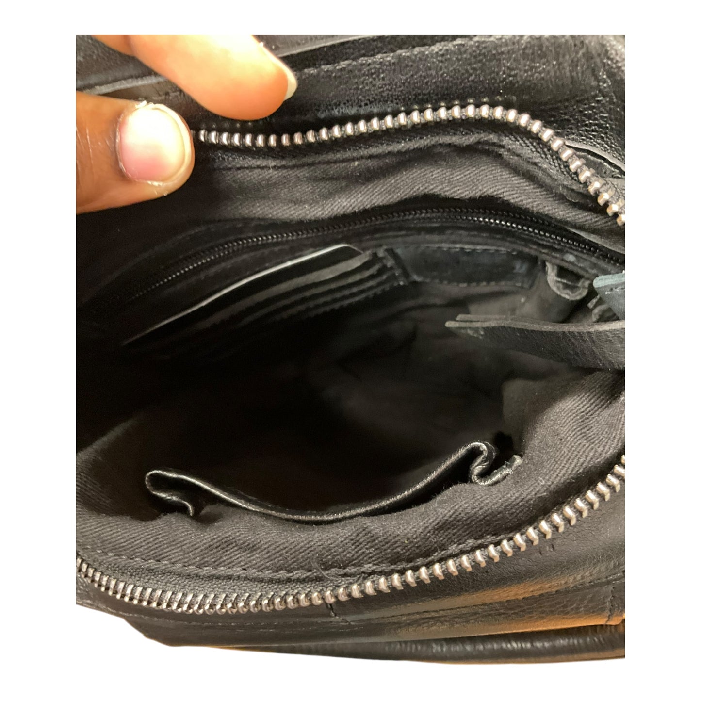 Handbag Leather By Clothes Mentor, Size: Medium