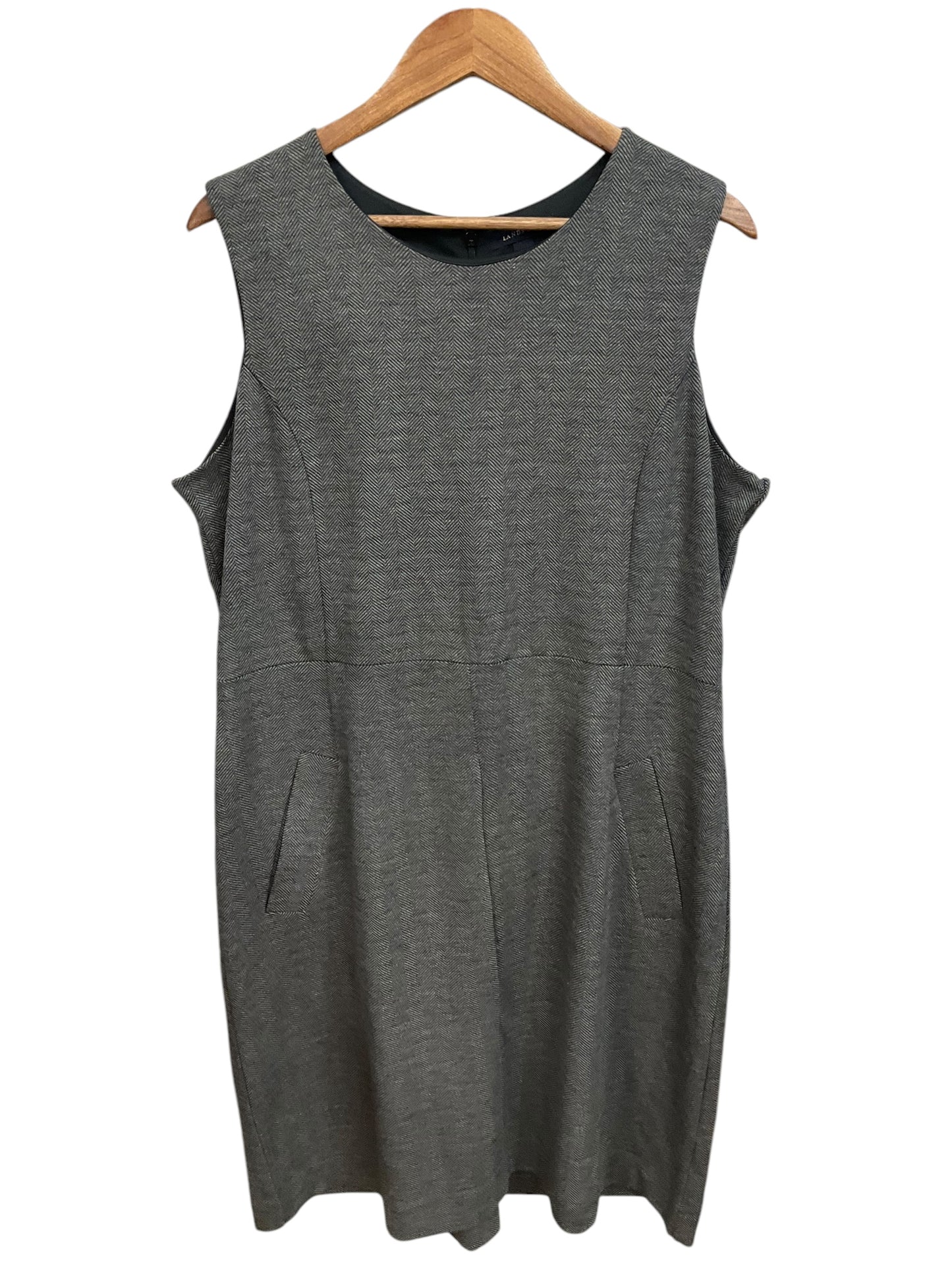 Dress Casual Midi By Lands End In Grey, Size: 2x