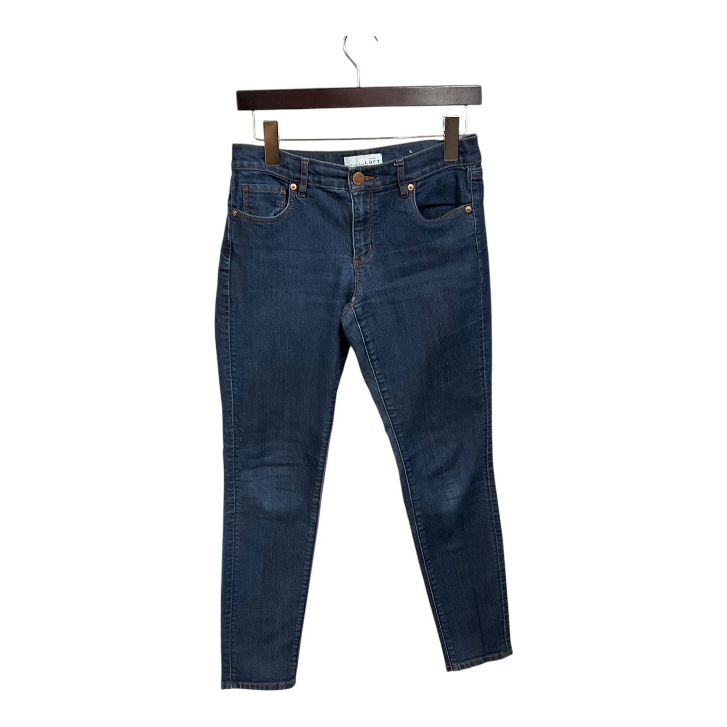 Jeans Skinny By Loft In Blue Denim, Size: 4