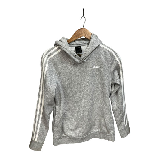 Athletic Sweatshirt Hoodie By Adidas In Grey, Size: S