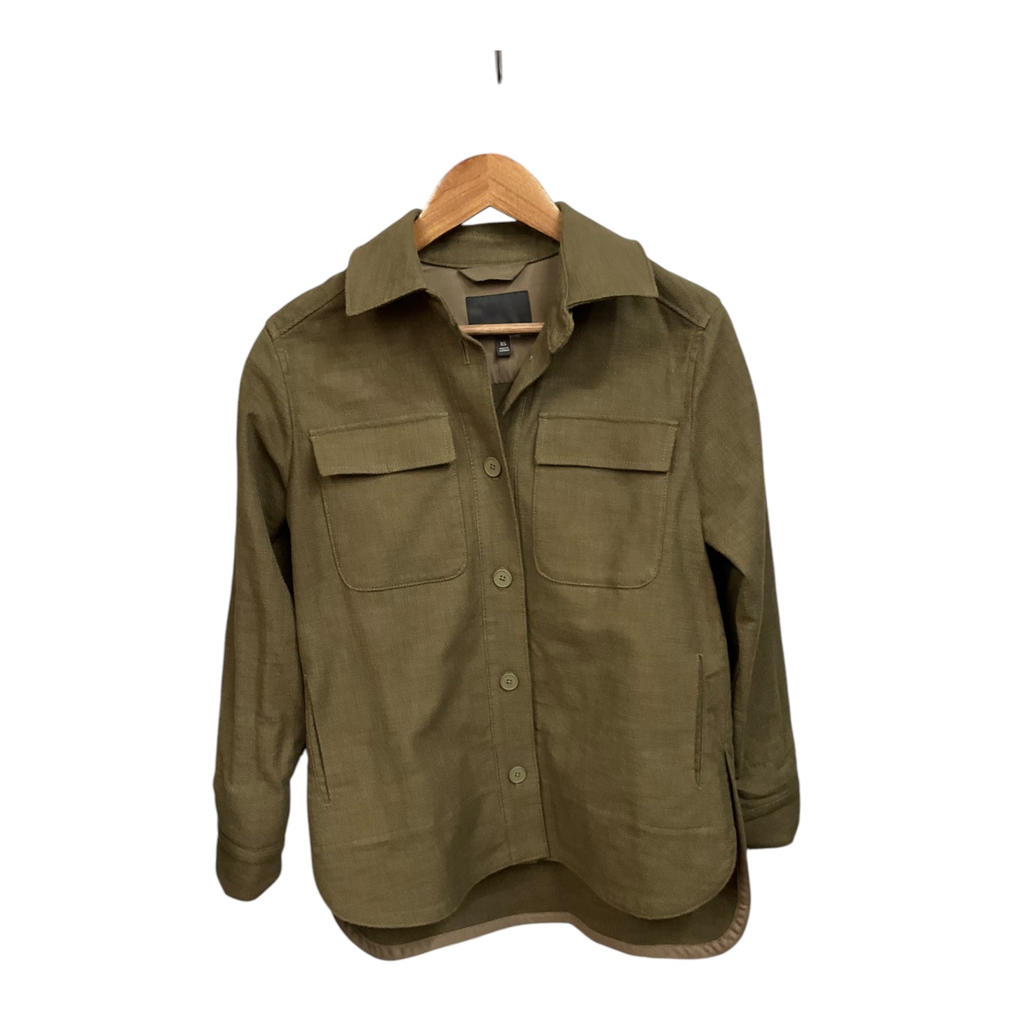 Jacket Shirt By Banana Republic In Green, Size: Xs