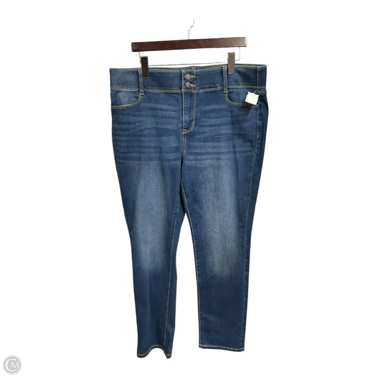 Jeans Straight By Nine West In Blue Denim, Size: 18