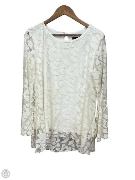 Blouse Long Sleeve By Clothes Mentor In Cream, Size: 1x