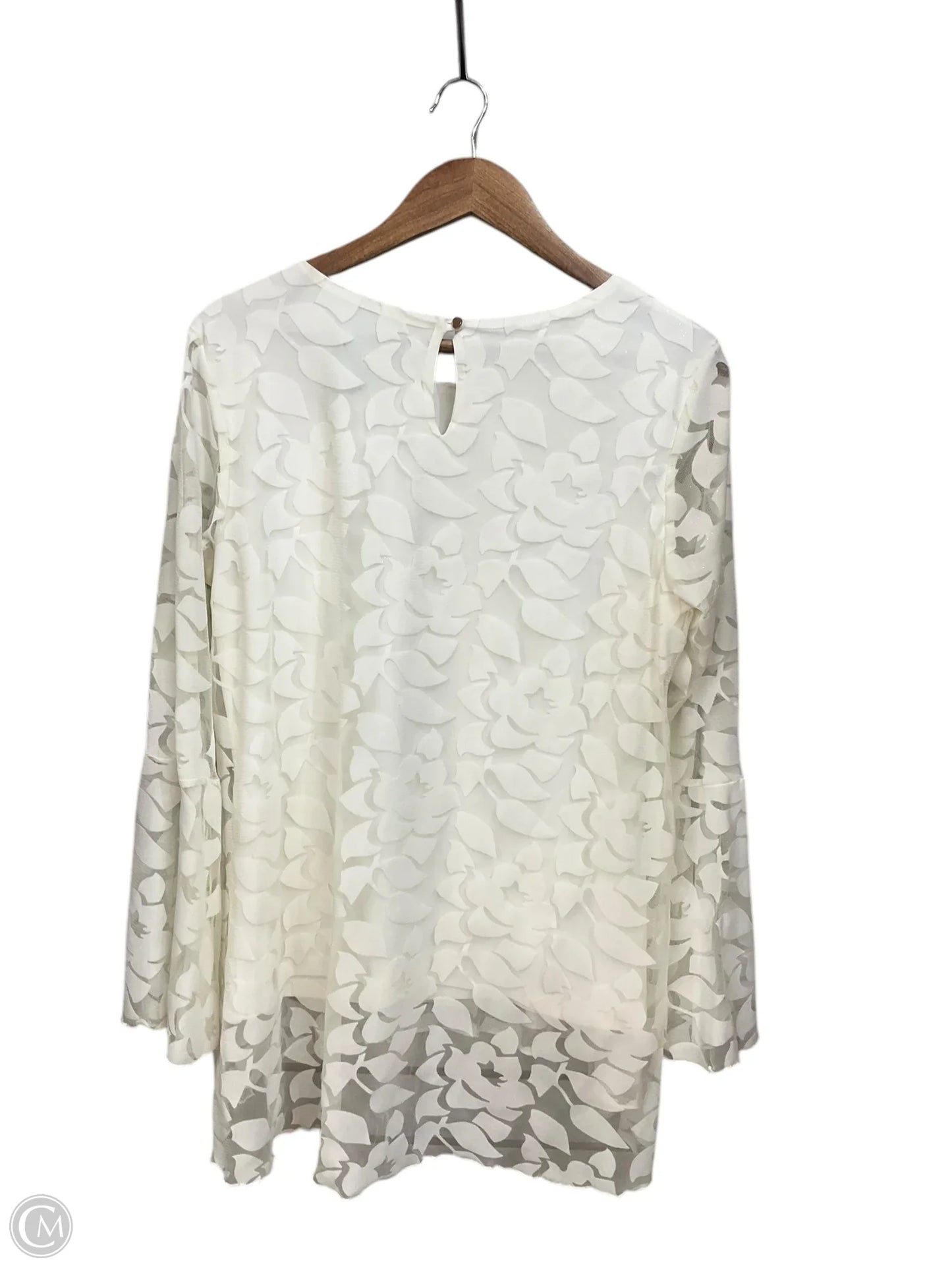 Blouse Long Sleeve By Clothes Mentor In Cream, Size: 1x