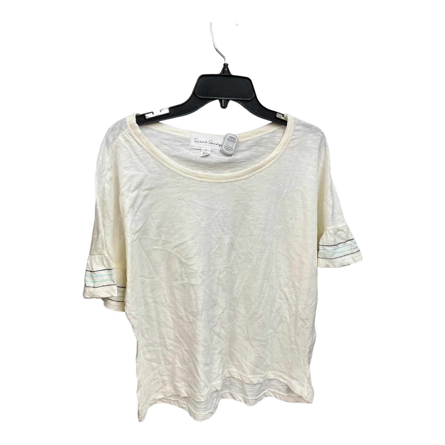 Cream Top Short Sleeve French Laundry, Size S