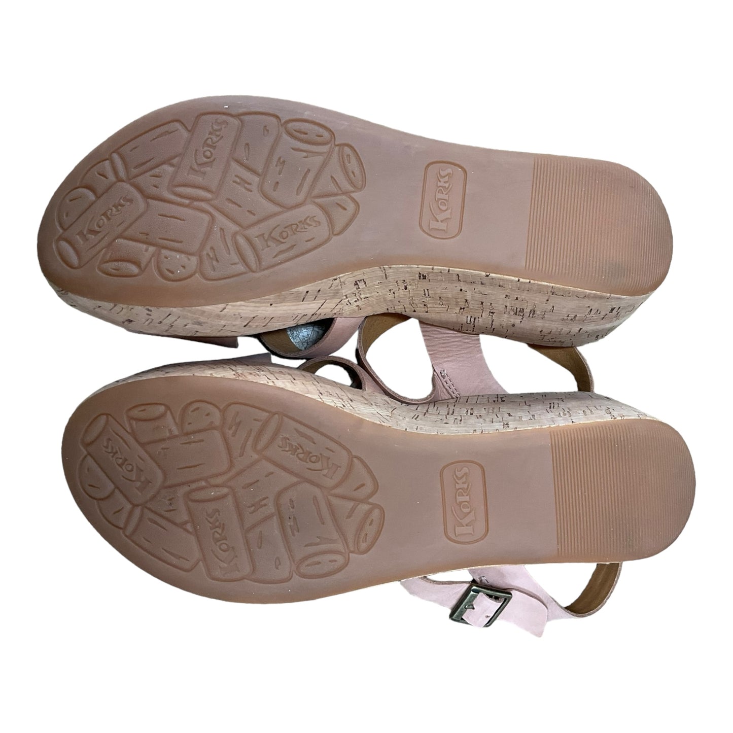 Black Sandals Flats Kork Ease, Size 10