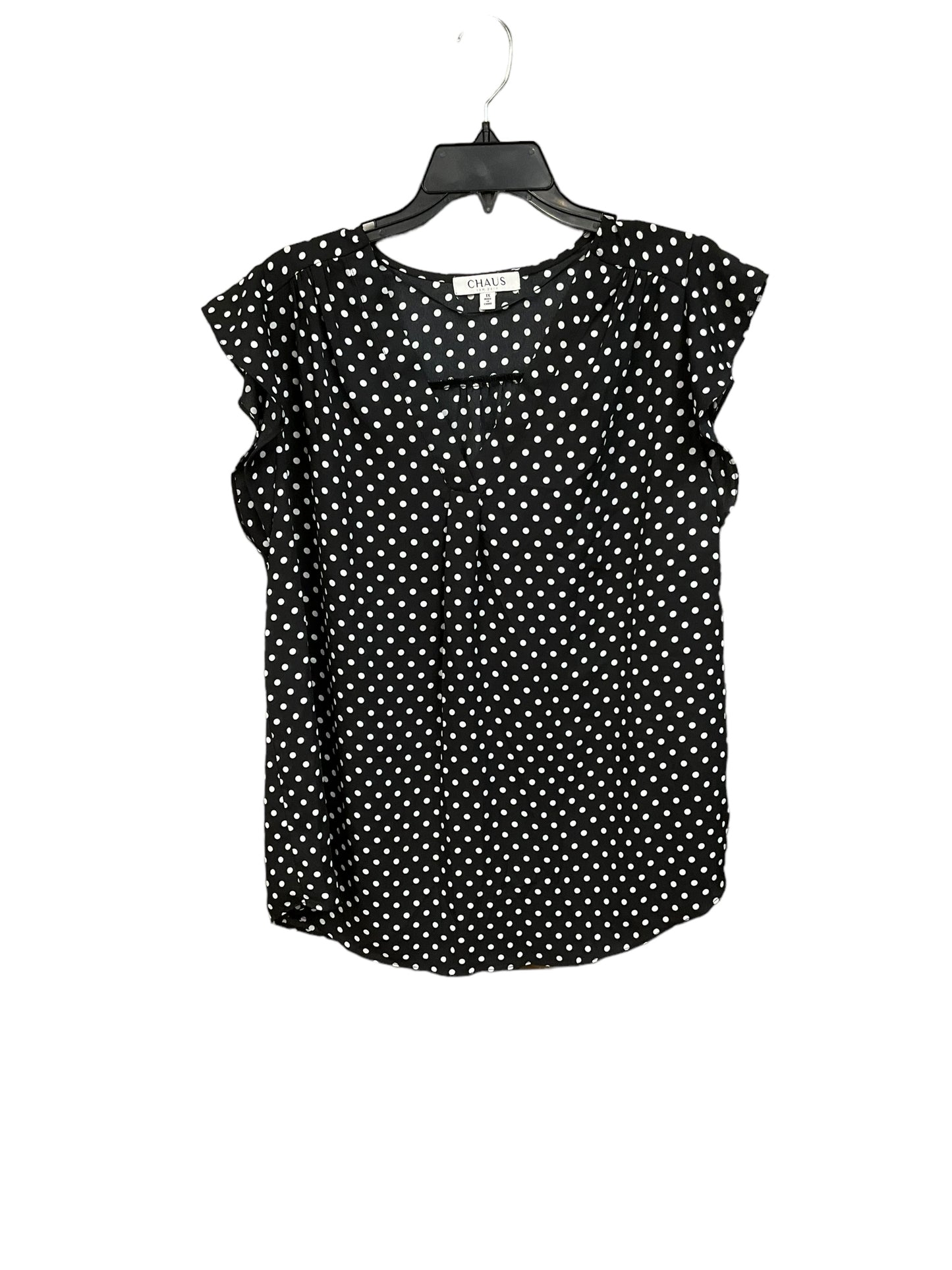 Polkadot Pattern Top Short Sleeve Chaus, Size 1x