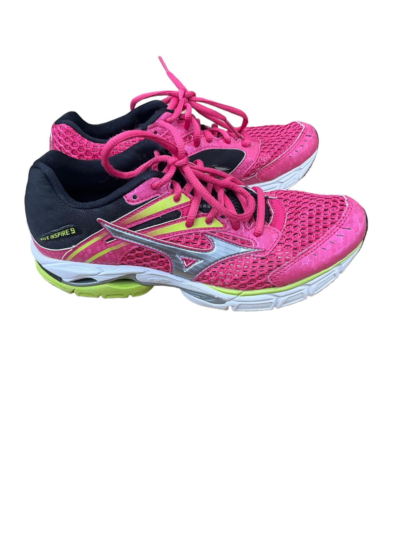 Shoes Athletic By Mizuno In Green & Pink, Size: 7