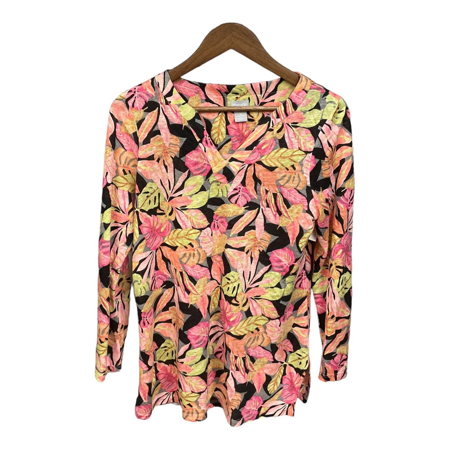 Top Long Sleeve By Chicos In Floral Print, Size: S