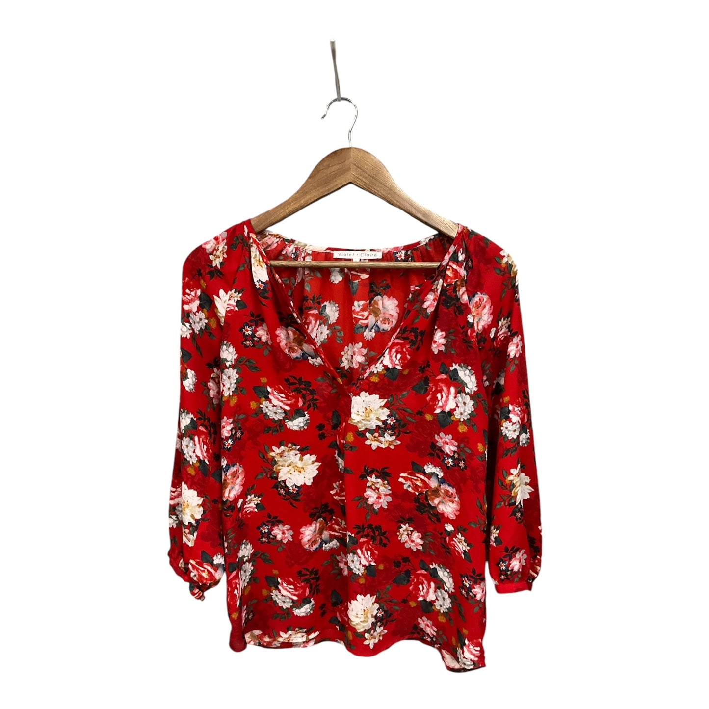 Blouse 3/4 Sleeve By Violet And Claire In Floral Print, Size: S