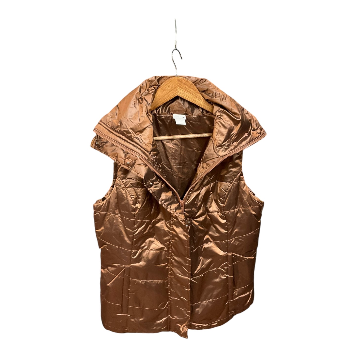 Vest Puffer & Quilted By Chicos In Brown, Size: M