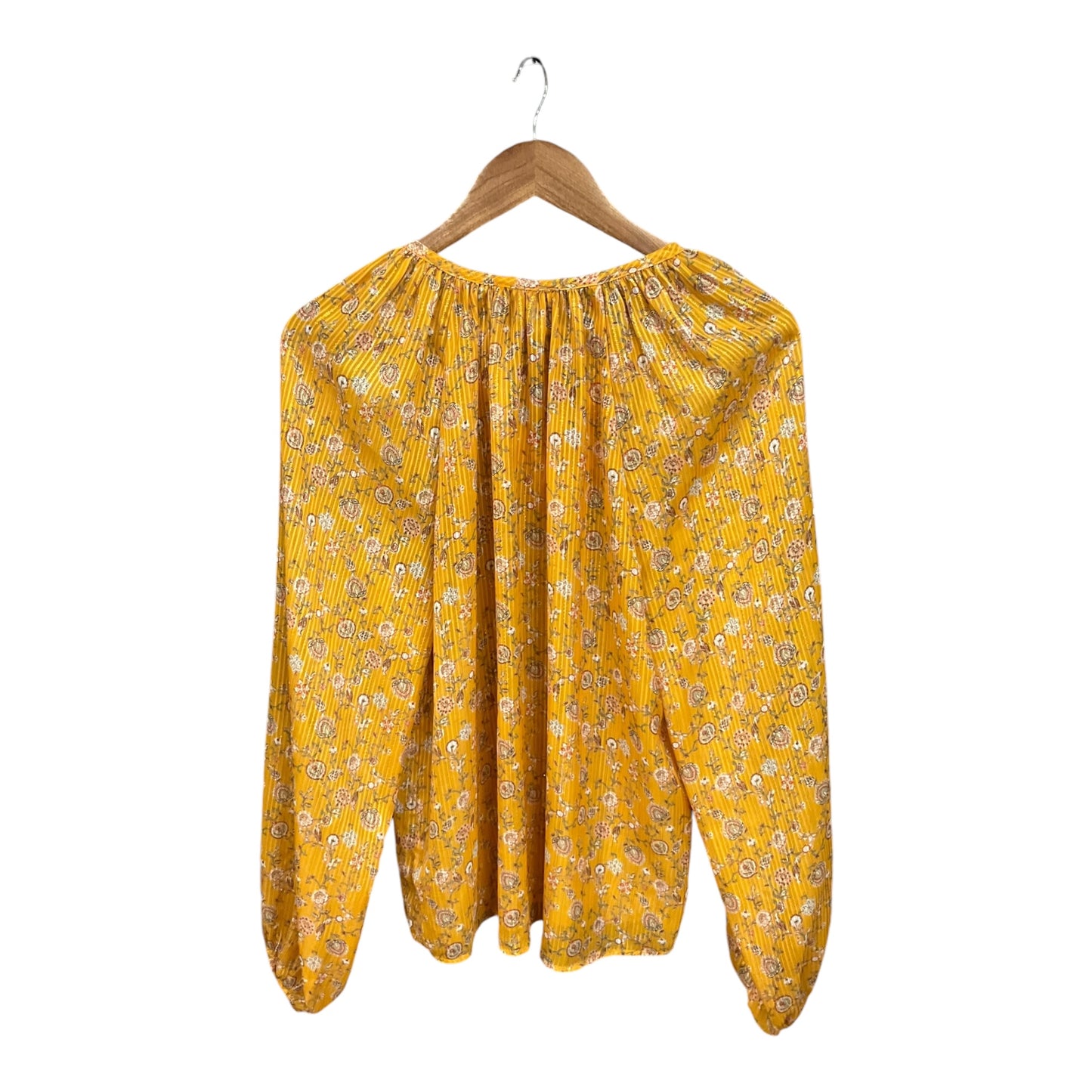 Blouse Long Sleeve By Carolina Belle In Yellow, Size: M