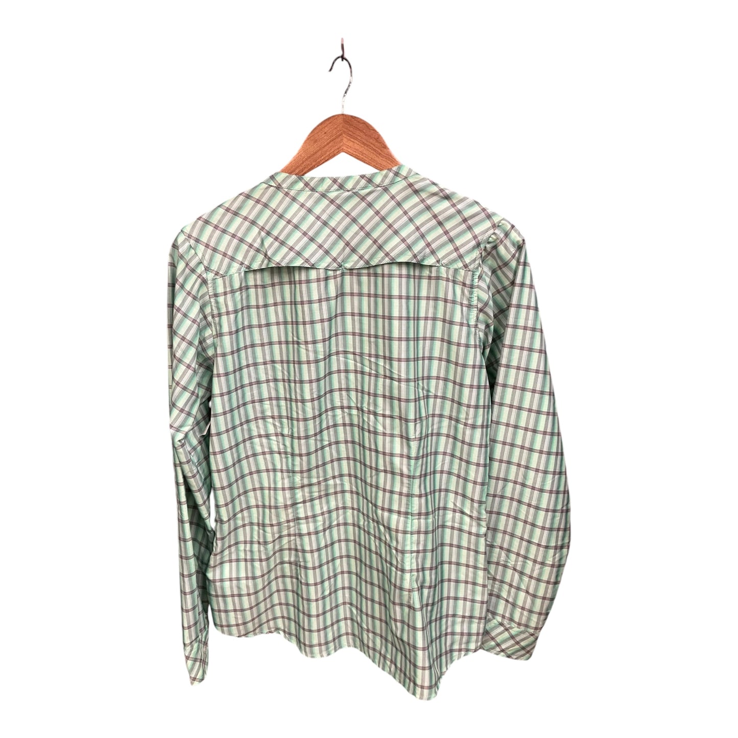 Blouse Long Sleeve By Exofficio In Plaid Pattern, Size: M