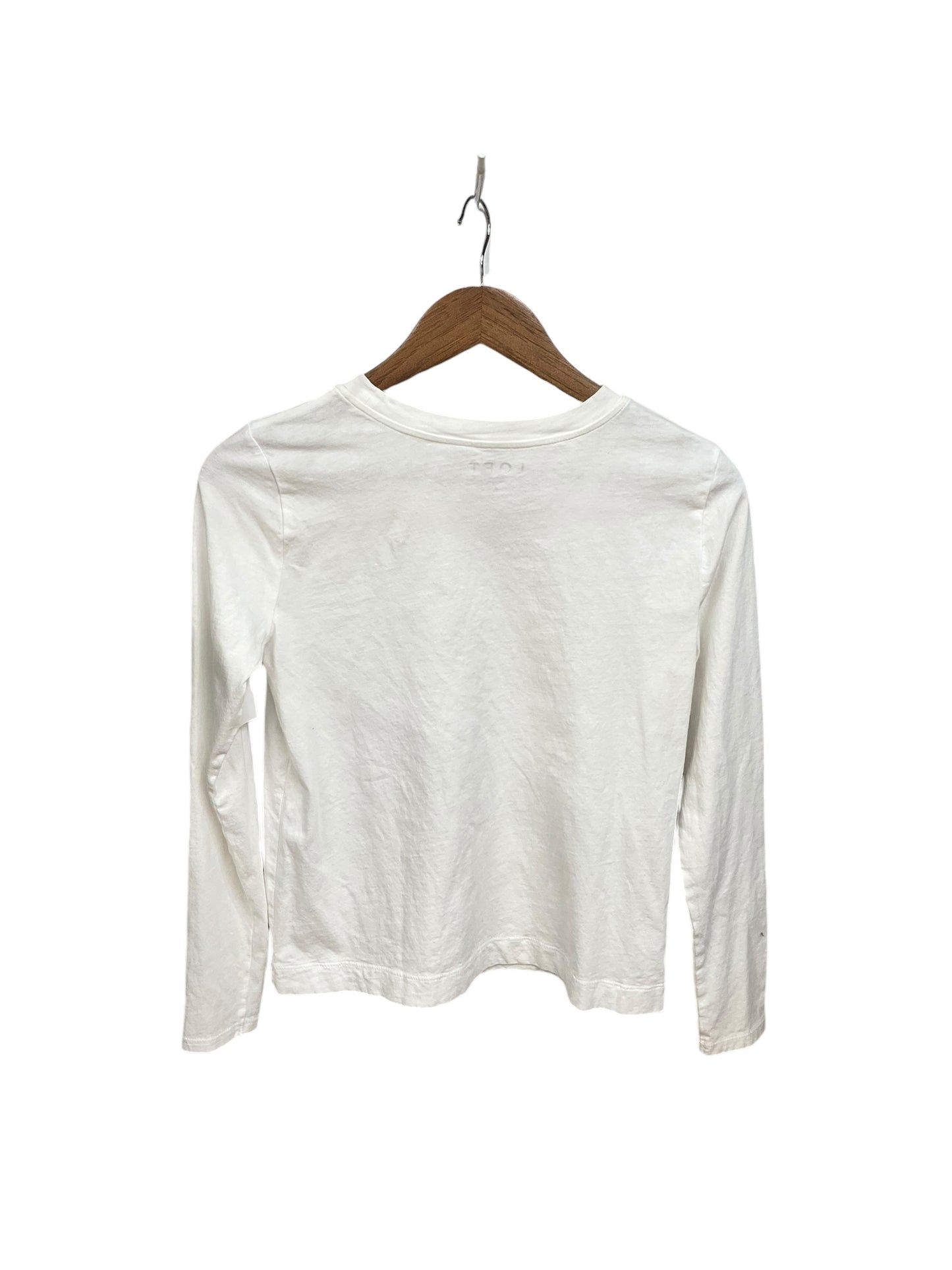 Top Long Sleeve Basic By Loft In White, Size: S