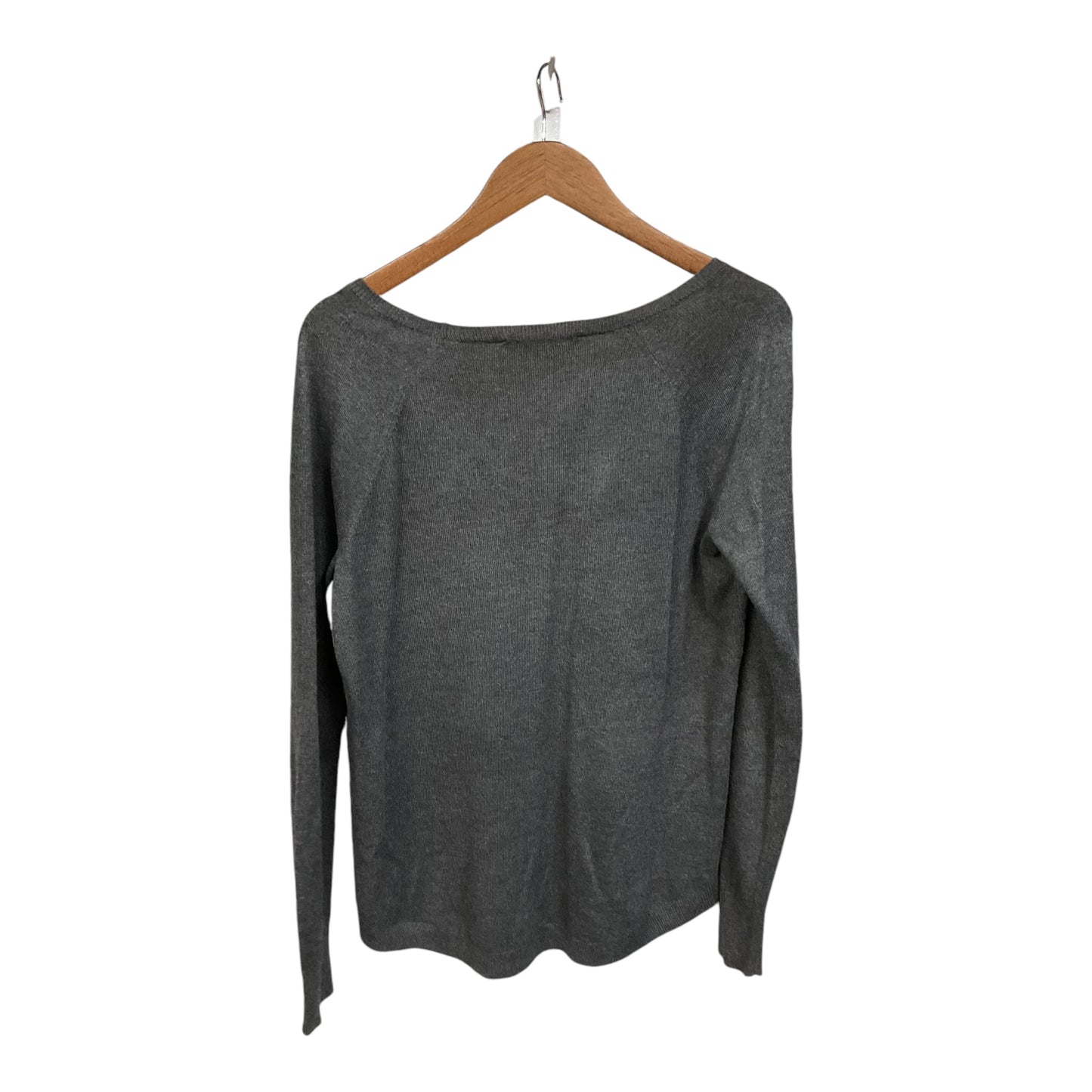 Top Long Sleeve Basic By Loft In Grey, Size: M