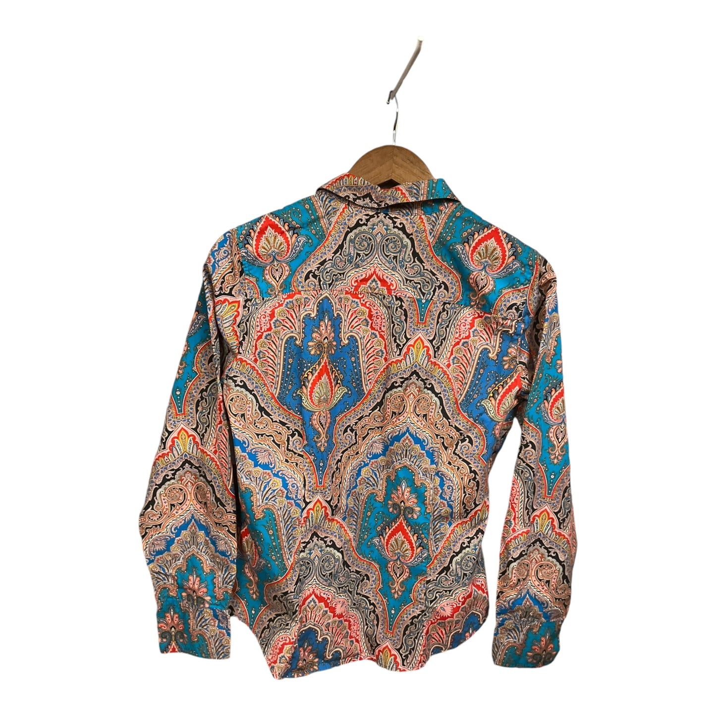 Blouse Long Sleeve By J. Crew In Paisley Print, Size: L