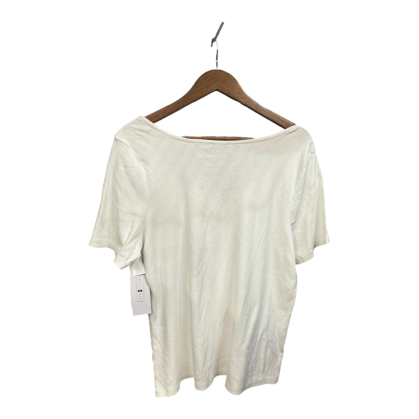 Top Short Sleeve Basic By Clothes Mentor In White, Size: Xxl