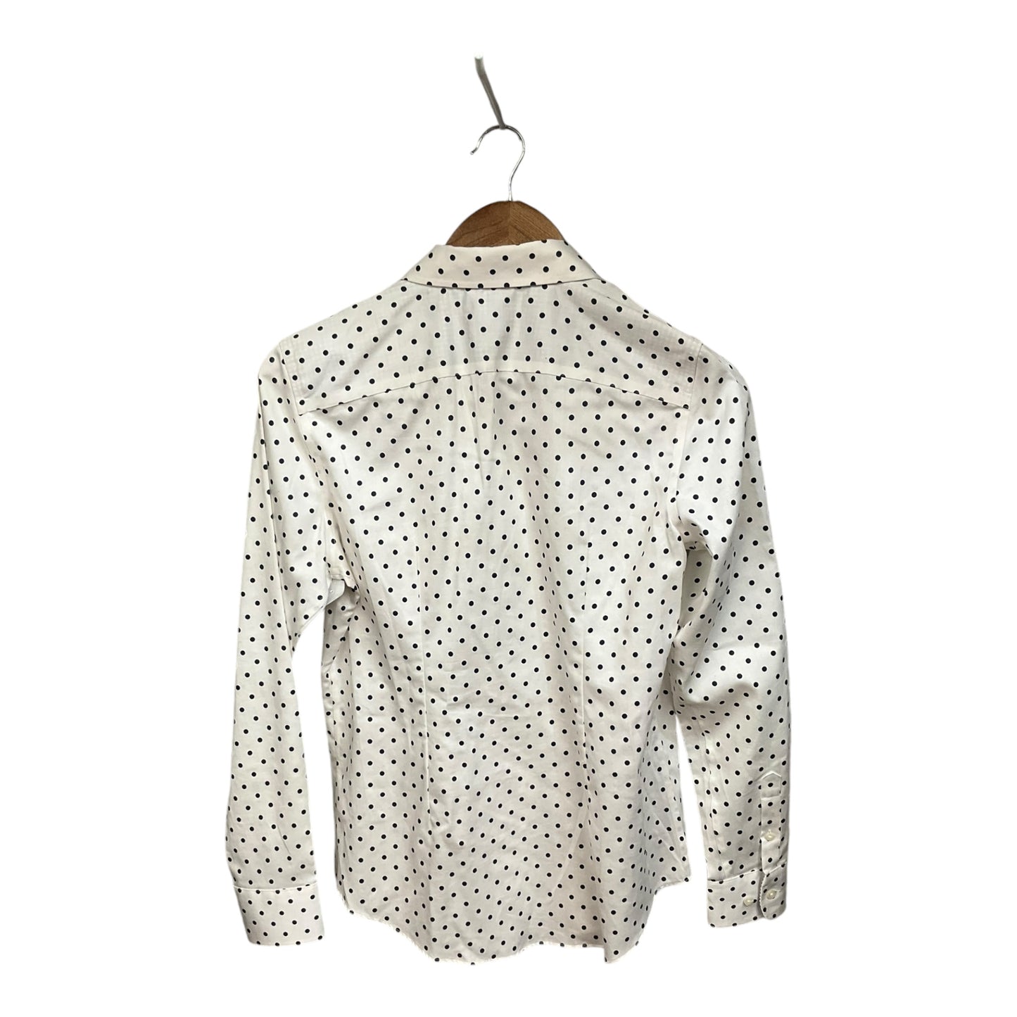 Blouse Long Sleeve By Chaps In Polkadot Pattern, Size: S