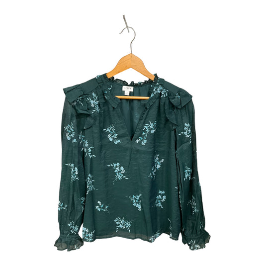 Top Long Sleeve By J. Crew In Green, Size: S