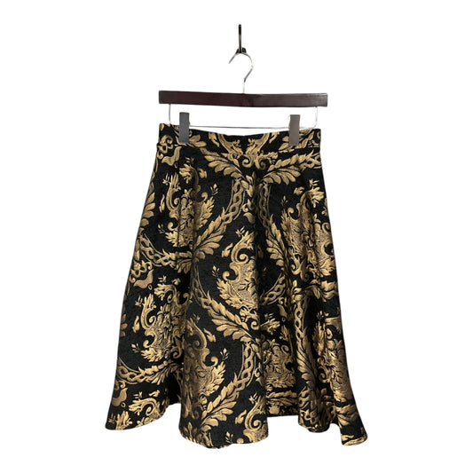 Skirt Midi By Clothes Mentor In Black & Gold, Size: S