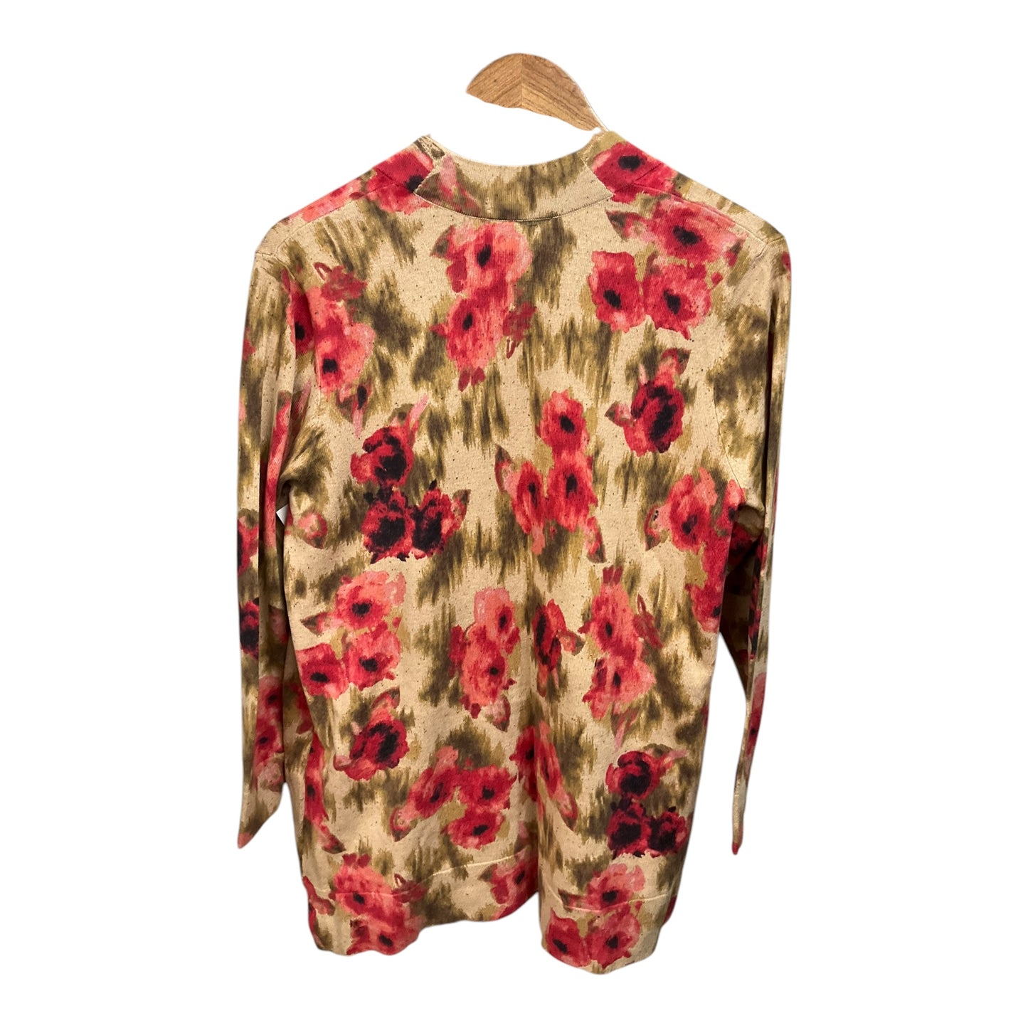 Sweater Cardigan By J. Jill In Floral Print, Size: M