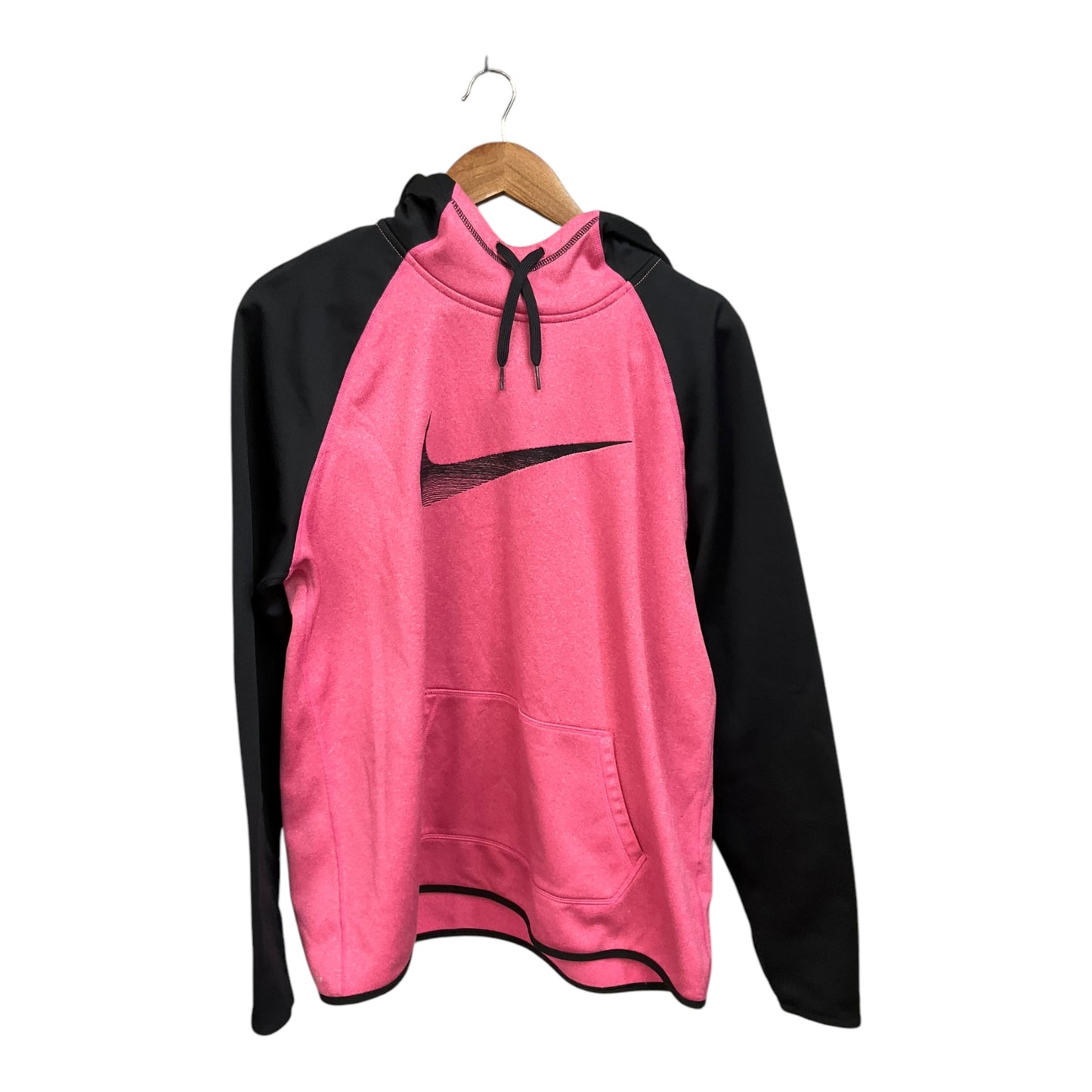 Athletic Sweatshirt Hoodie By Nike Apparel In Black & Pink, Size: Xl