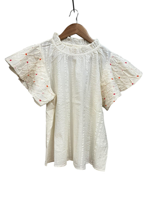 Top Short Sleeve By Thml In Ivory, Size: S