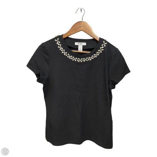 Top Short Sleeve By White House Black Market In Black & Silver, Size: S