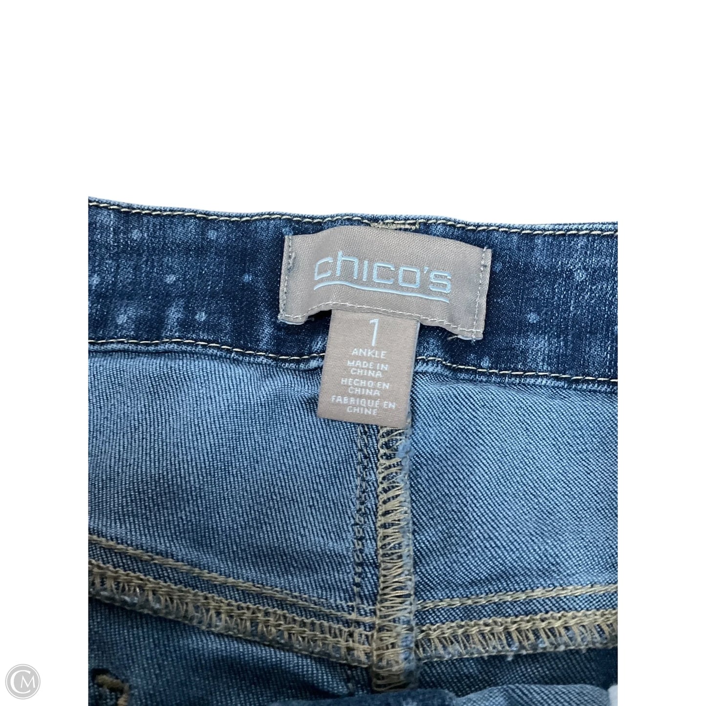Jeans Skinny By Chicos In Blue Denim, Size: 8
