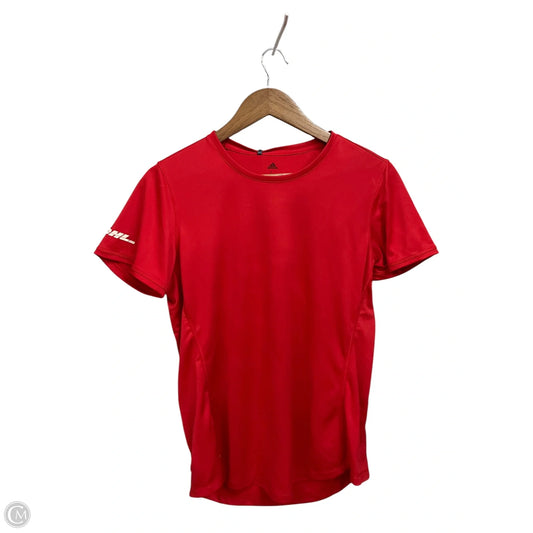 Athletic Top Short Sleeve By Adidas In Red, Size: L