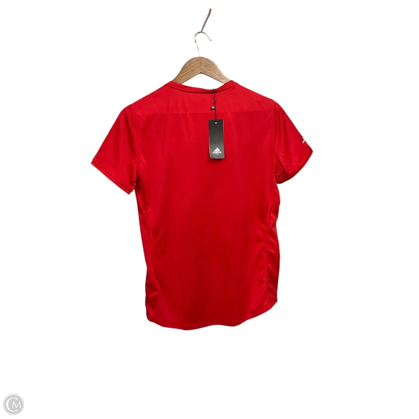 Athletic Top Short Sleeve By Adidas In Red, Size: L