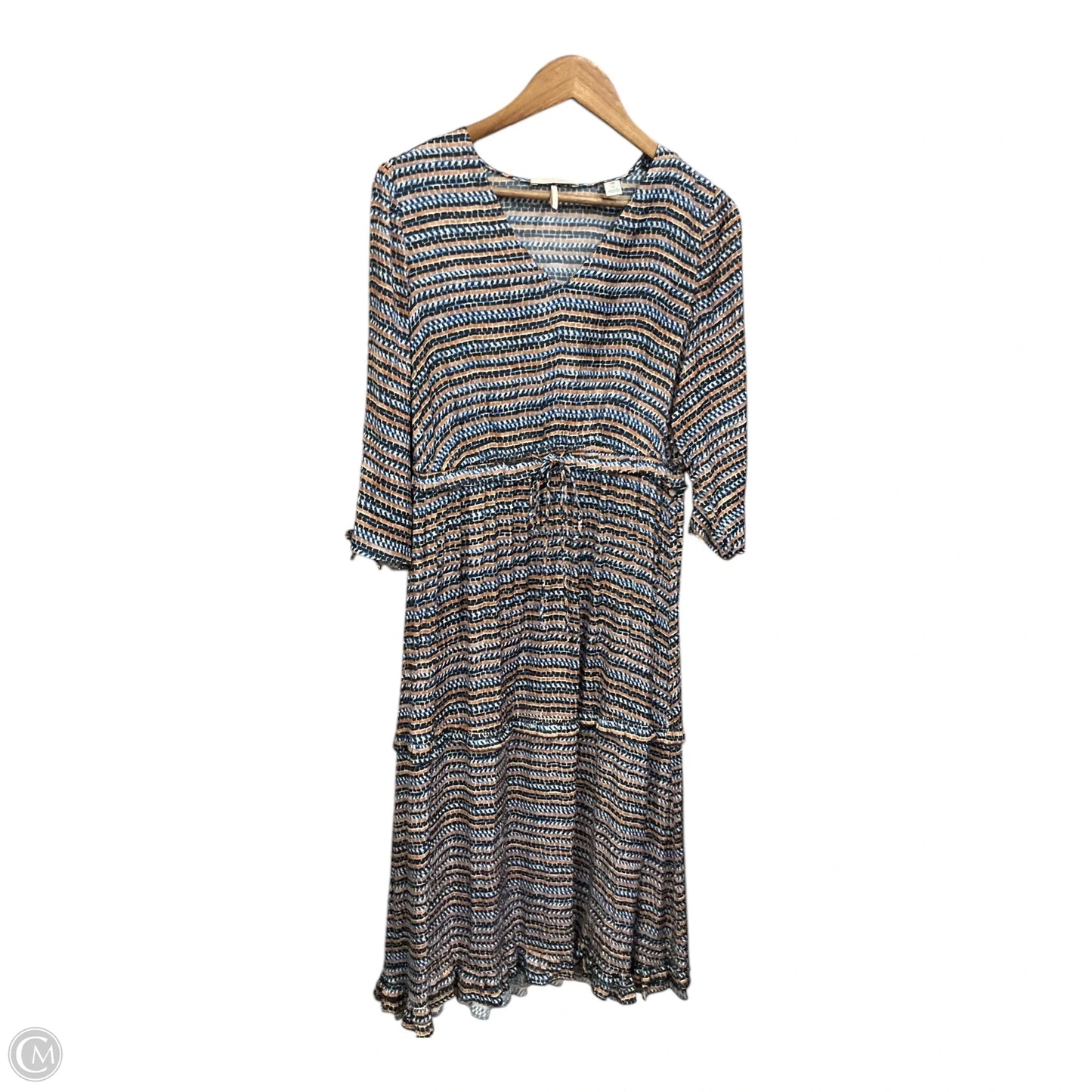 Dress Casual Maxi By Scotch & Soda In Blue & Brown, Size: M