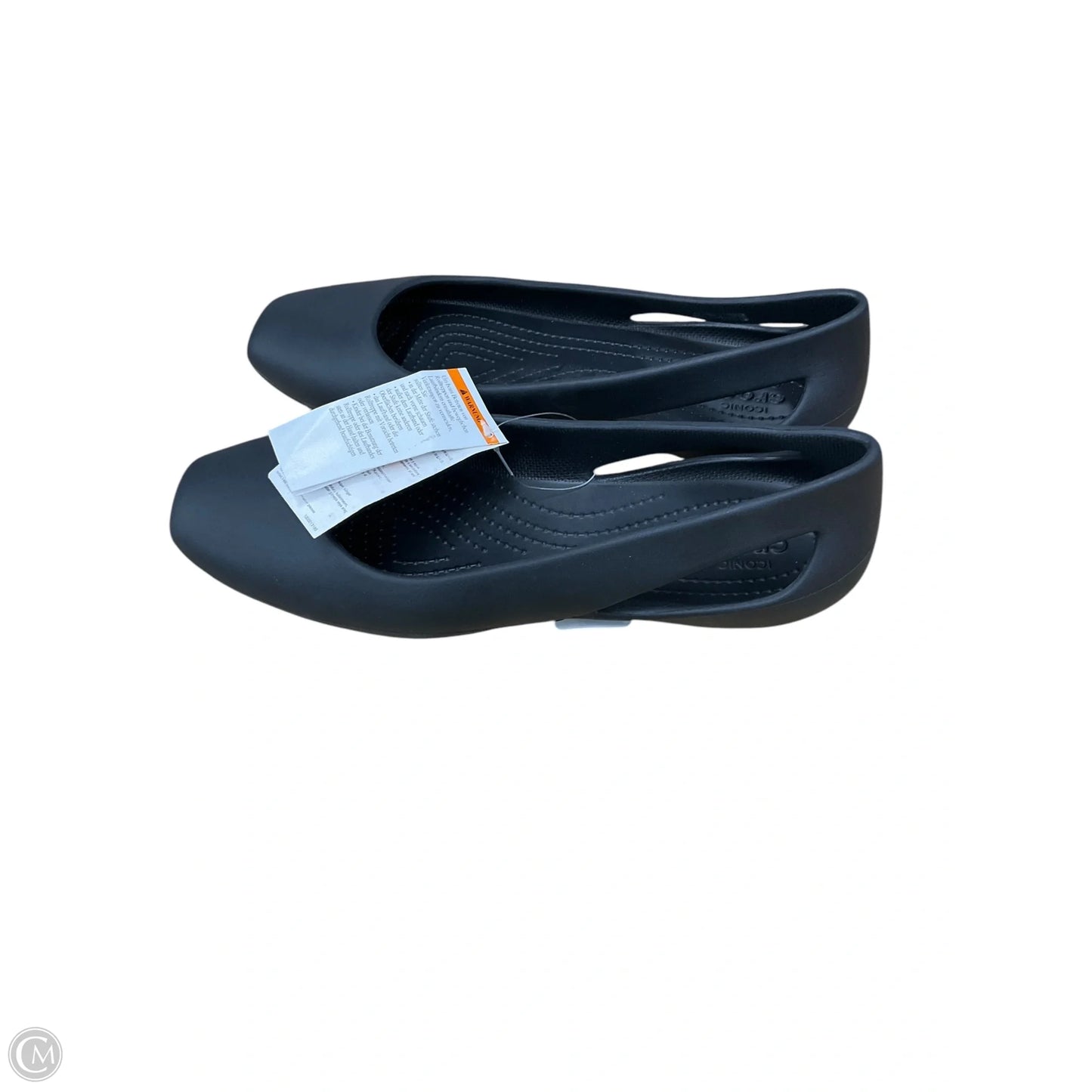 Shoes Flats By Crocs In Black, Size: 10