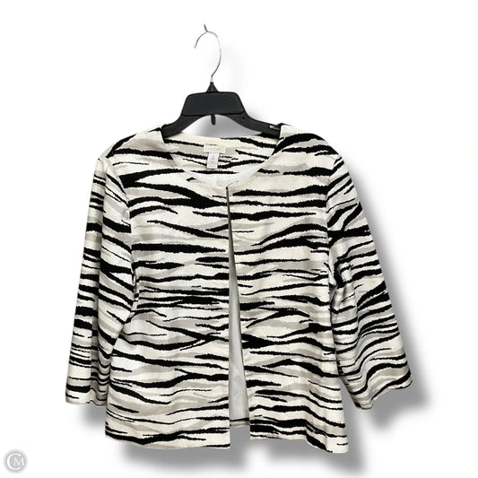 Blazer By Chicos In Black & White, Size: L
