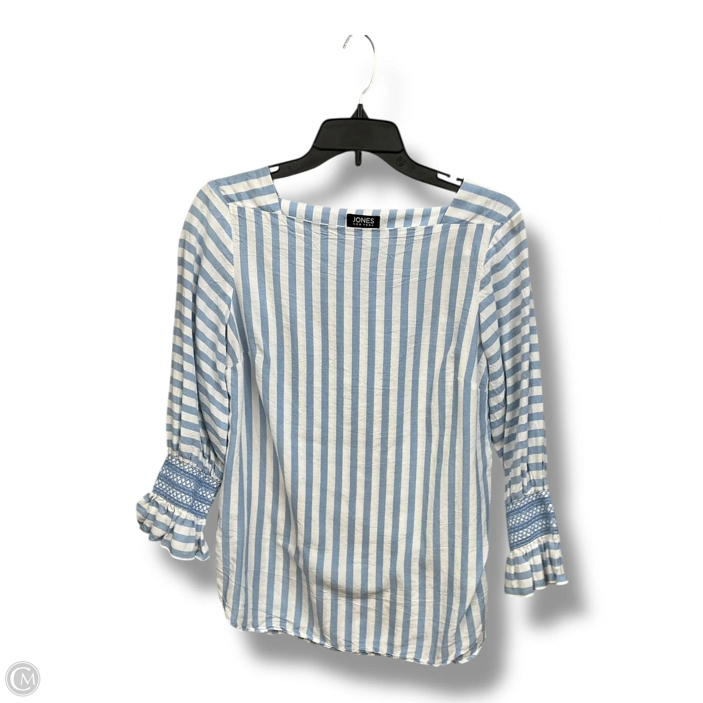 Top 3/4 Sleeve By Jones New York In Striped Pattern, Size: S