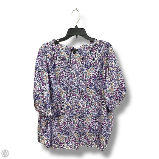 Blouse Short Sleeve By Talbots In Floral Print, Size: 3x