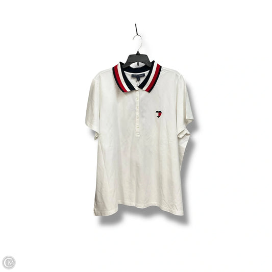 Top Short Sleeve By Tommy Hilfiger In Blue Red & White, Size: 2x