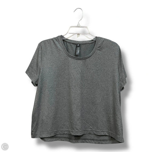 Athletic Top Short Sleeve By Adidas In Grey, Size: L