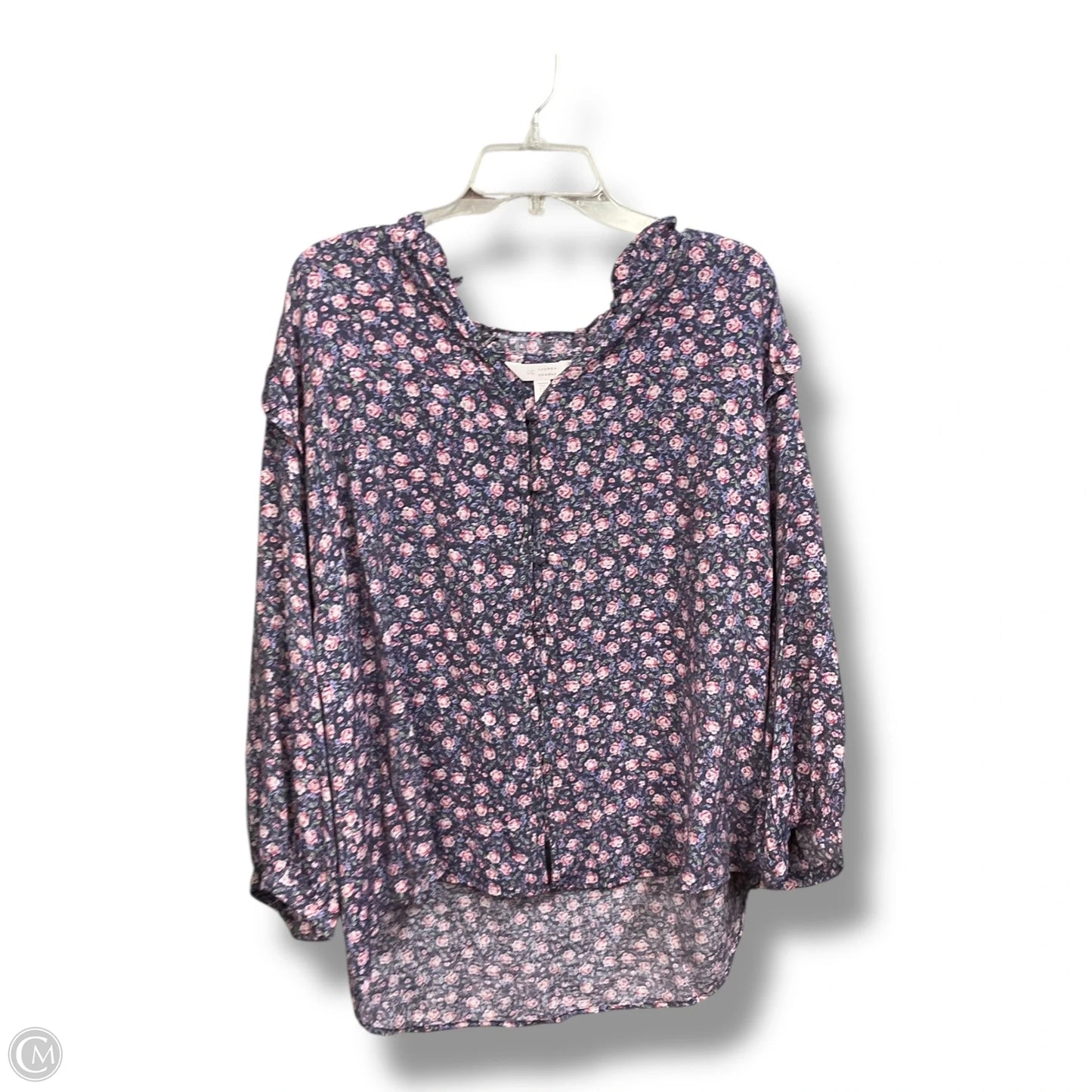 Blouse 3/4 Sleeve By Lc Lauren Conrad In Floral Print, Size: 1x