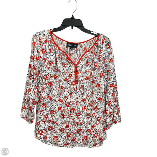 Blouse 3/4 Sleeve By Jones New York In Floral Print, Size: S