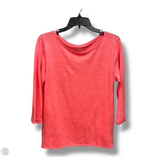 Top 3/4 Sleeve By Majestic Filatures In Coral, Size: M