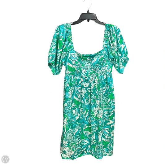 Dress Designer By Lilly Pulitzer In Green & White, Size: M