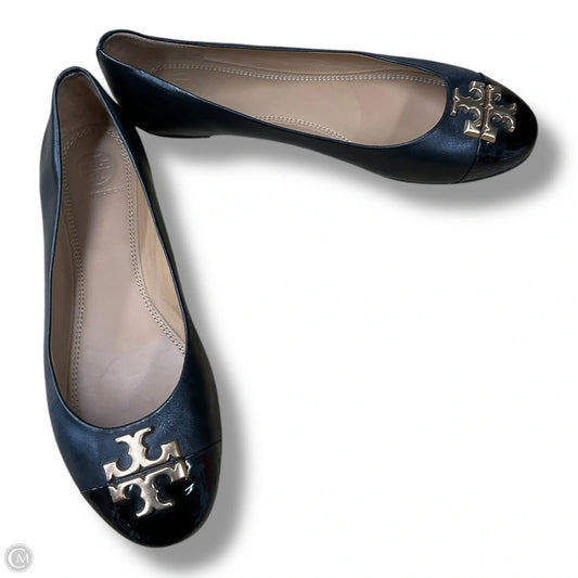 Shoes Designer By Tory Burch In Black & Gold, Size: 6.5