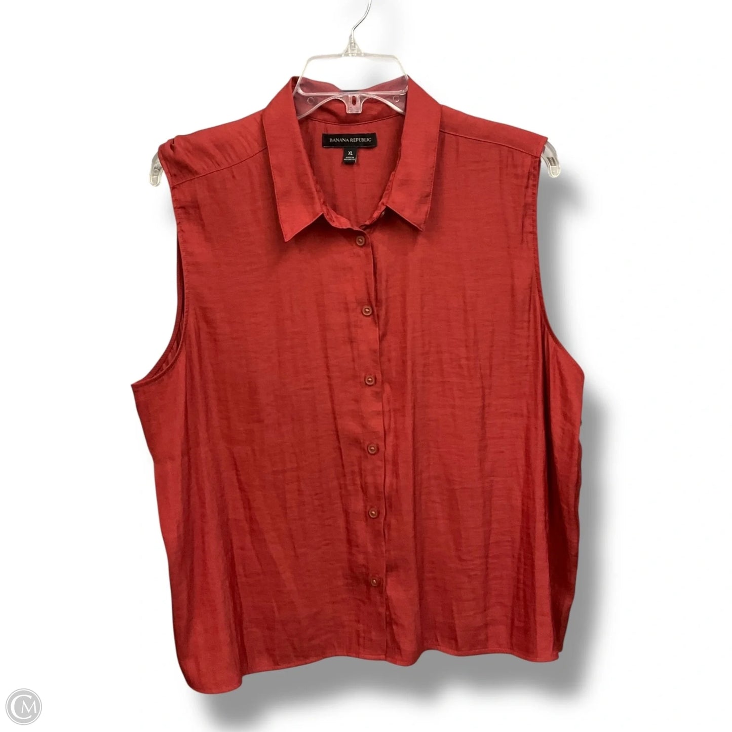 Blouse Sleeveless By Banana Republic In Red, Size: Xl