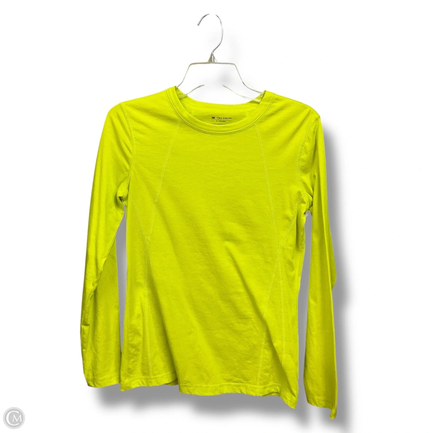 Athletic Top Long Sleeve Crewneck By Tek Gear In Chartreuse, Size: S